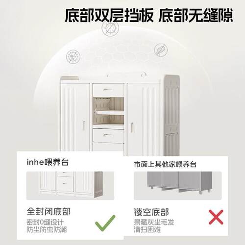 宝宝收纳柜喂养台男女孩卧室家用置物柜简易衣橱储物柜子
