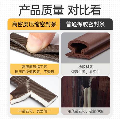 门缝密封条入户门防漏风防盗门进户隔音胶条自粘型房门窗挡风神器