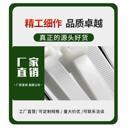 塑料扎带捆绑绳强力固定座捆扎线带黑白色扎带5系列国标5*300mm