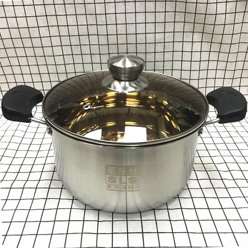 圣乐仕加厚不锈钢蒸锅 一层小蒸锅汤锅煮饭锅20cm-22cm-24cm-26cm