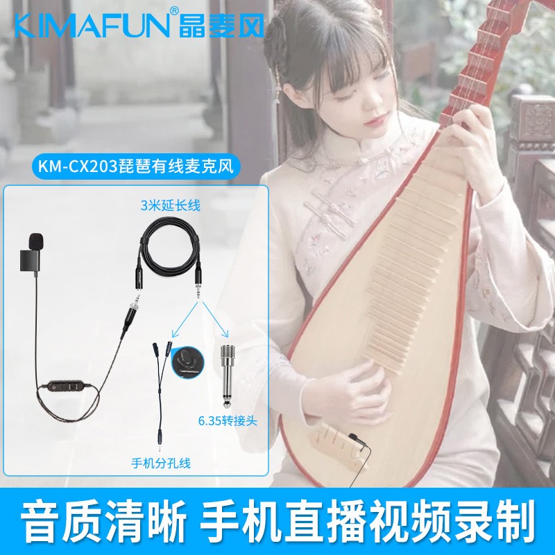 晶麦风CX203琵琶麦克风专用拾音器无线有线两用舞台演出乐器话筒