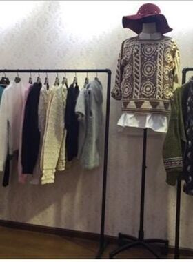 女装服装店童装衣架展示架落地式钢管水管摆地摊货架挂衣单杆架子