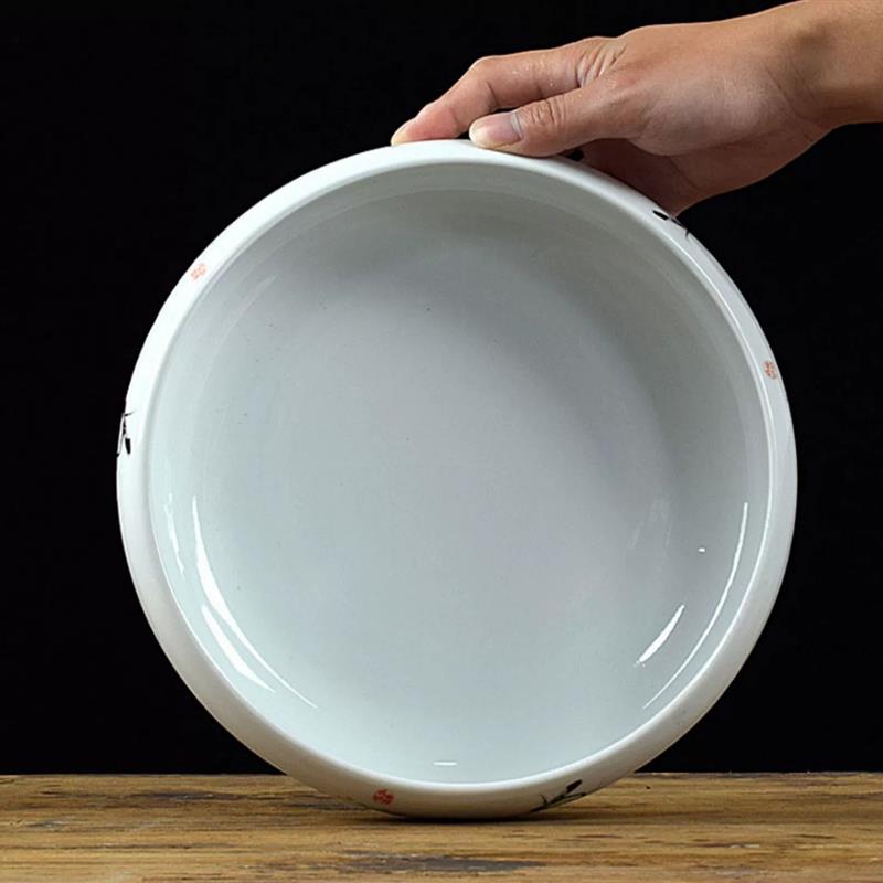 茶室陶瓷时尚烟灰茶渣废水缸超大特大25厘米 家用客厅 圆形垃圾缸