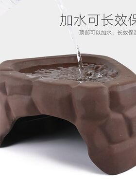 黄缘半水龟保湿蓄水躲避屋窝爬宠乌龟饲养箱造景天然陶瓷红陶洞穴