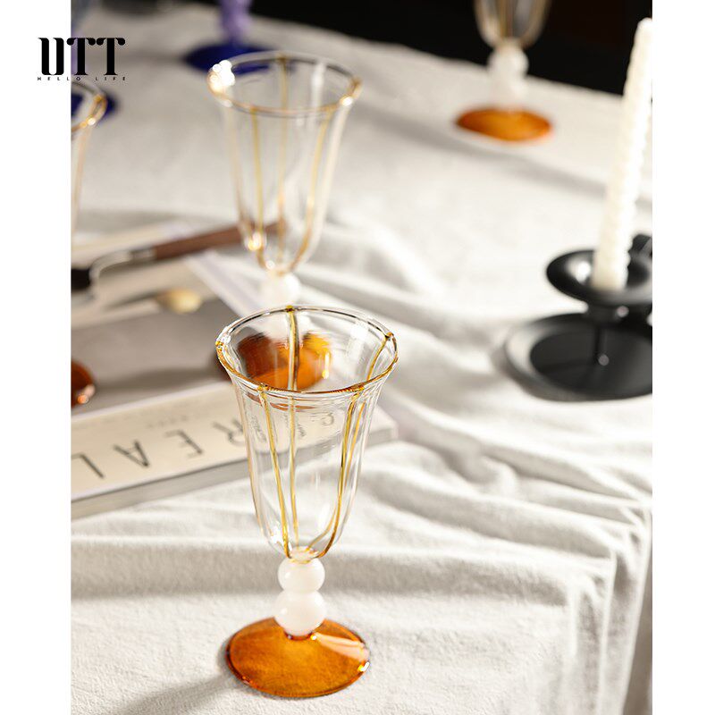 【南洋复古】热红酒高脚杯女生高颜值白葡萄酒杯香槟酒杯微醺怀旧