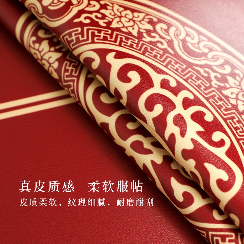 新中式正方形桌垫红色喜庆防水防油免八仙桌餐桌布方形高级感桌垫