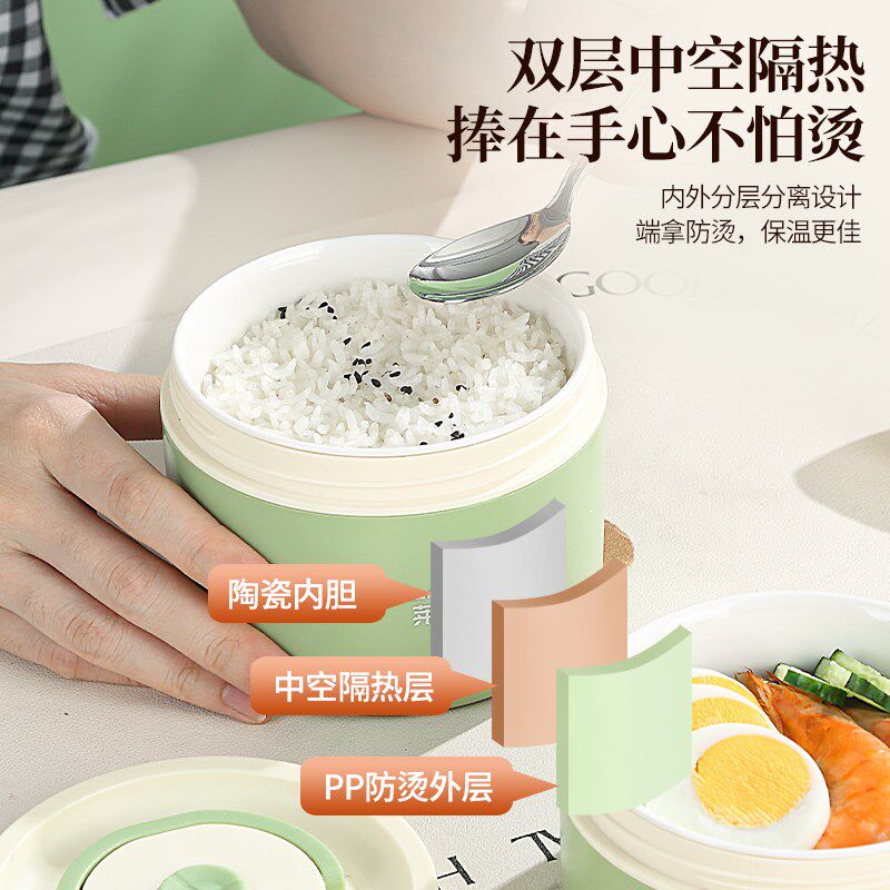 保温饭盒上班族带饭神器可微波炉加热专用陶瓷便当盒学生外带餐盒