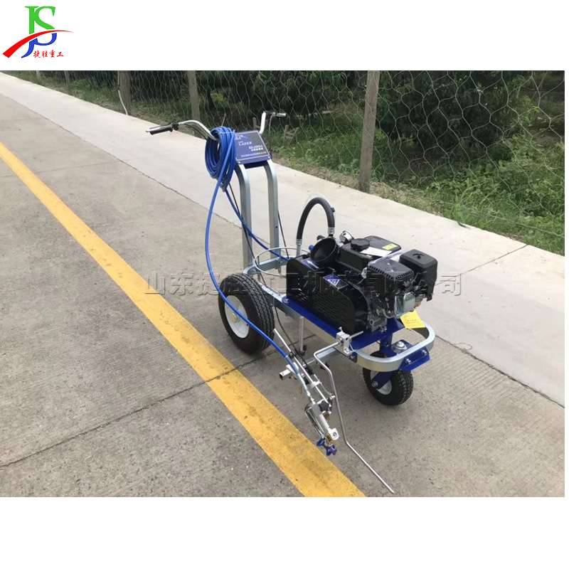 手推式冷喷划线机 6马力马路冷喷标线机 小区道路塑胶跑道划线机