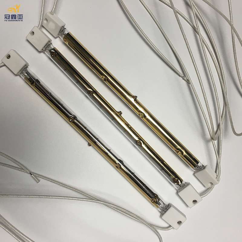 红外线半镀金加热管2KW350MM汽车烤漆近加热灯管石英镀金加热灯管
