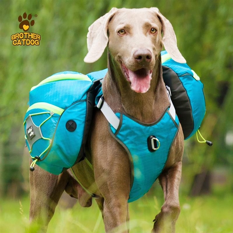 狗狗户外揹包 可扩容双仓宠物揹包大型犬反光背带猫兄狗弟配件