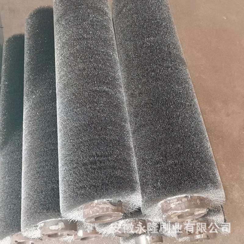 厂家供应打磨钢丝刷辊 工业机械钢丝刷辊抛光除锈刷辊 镀铜钢丝辊