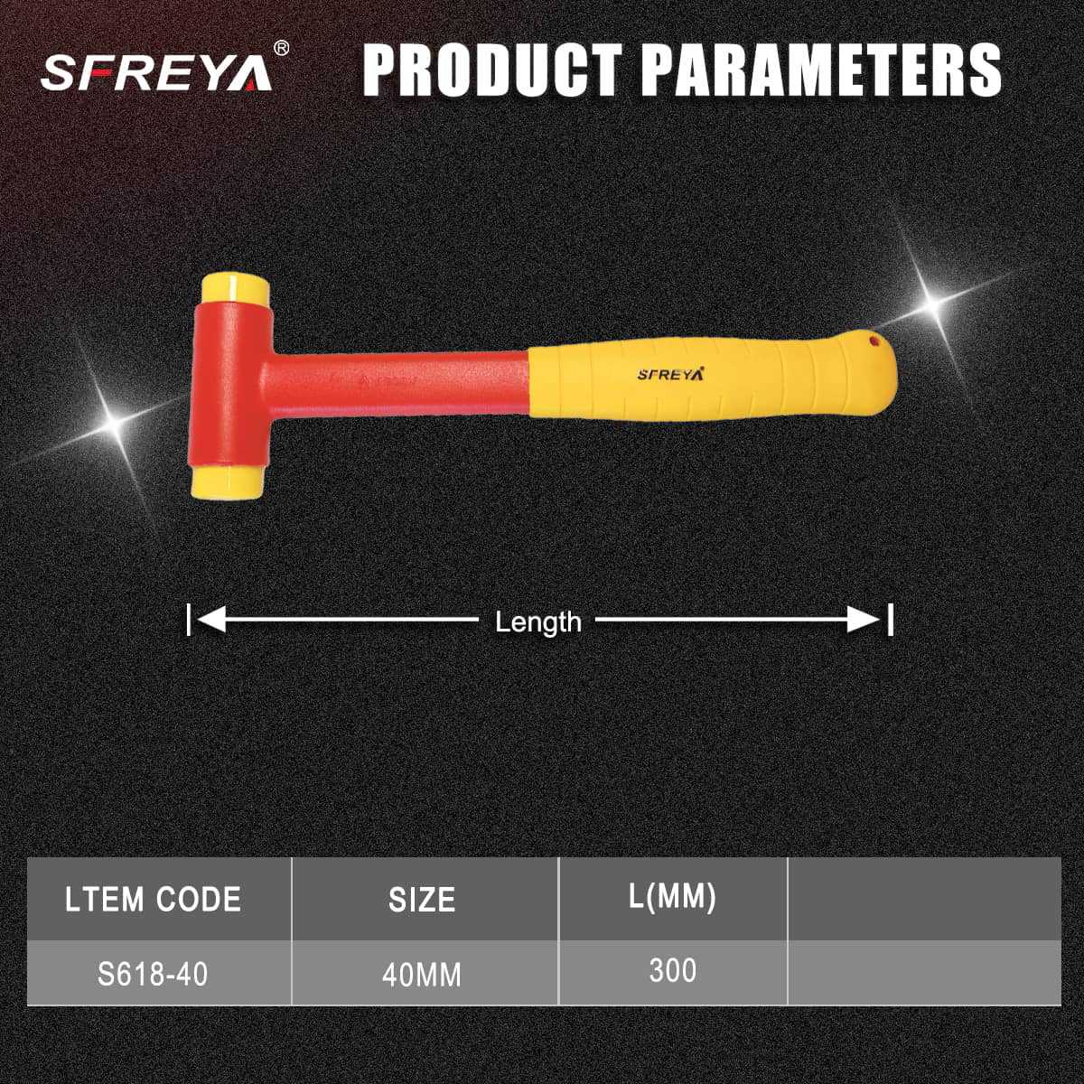 SFREYA S618绝缘无回弹锤VDE绝缘工具1000V电工绝缘耐高压锤子
