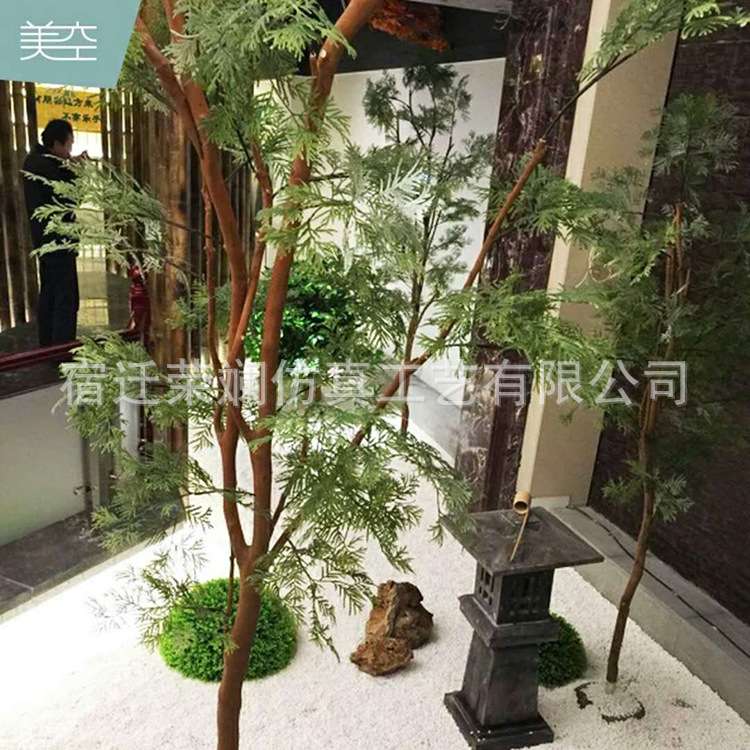 仿真柏树家居装饰假树客厅摆设盆景店铺商场装饰道具树枝仿真柏树