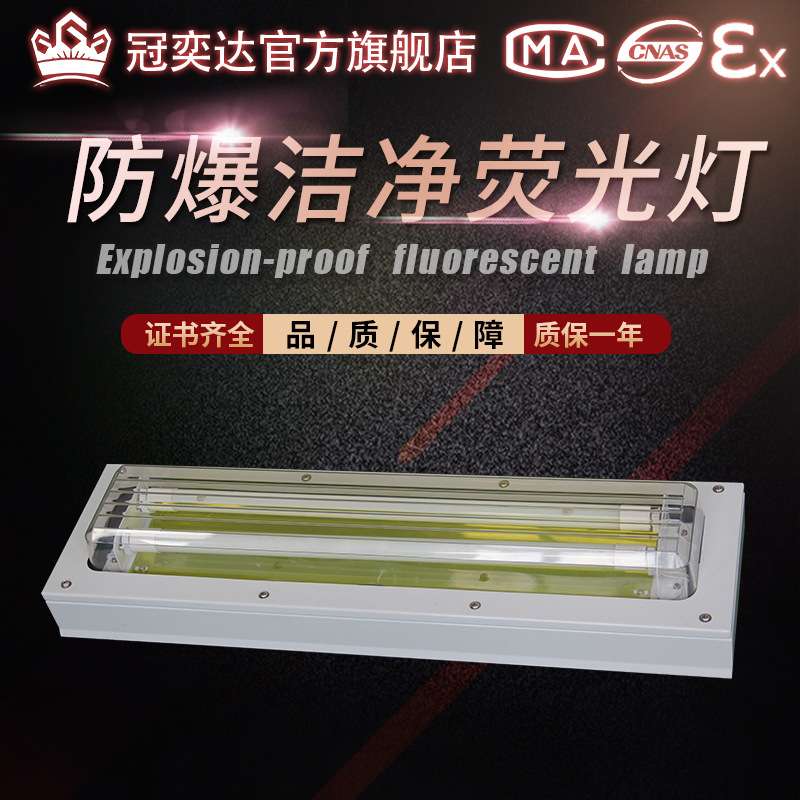 LED防爆灯荧光灯隔爆型单管双管车间厂房仓库灯罩灯管日光支架灯
