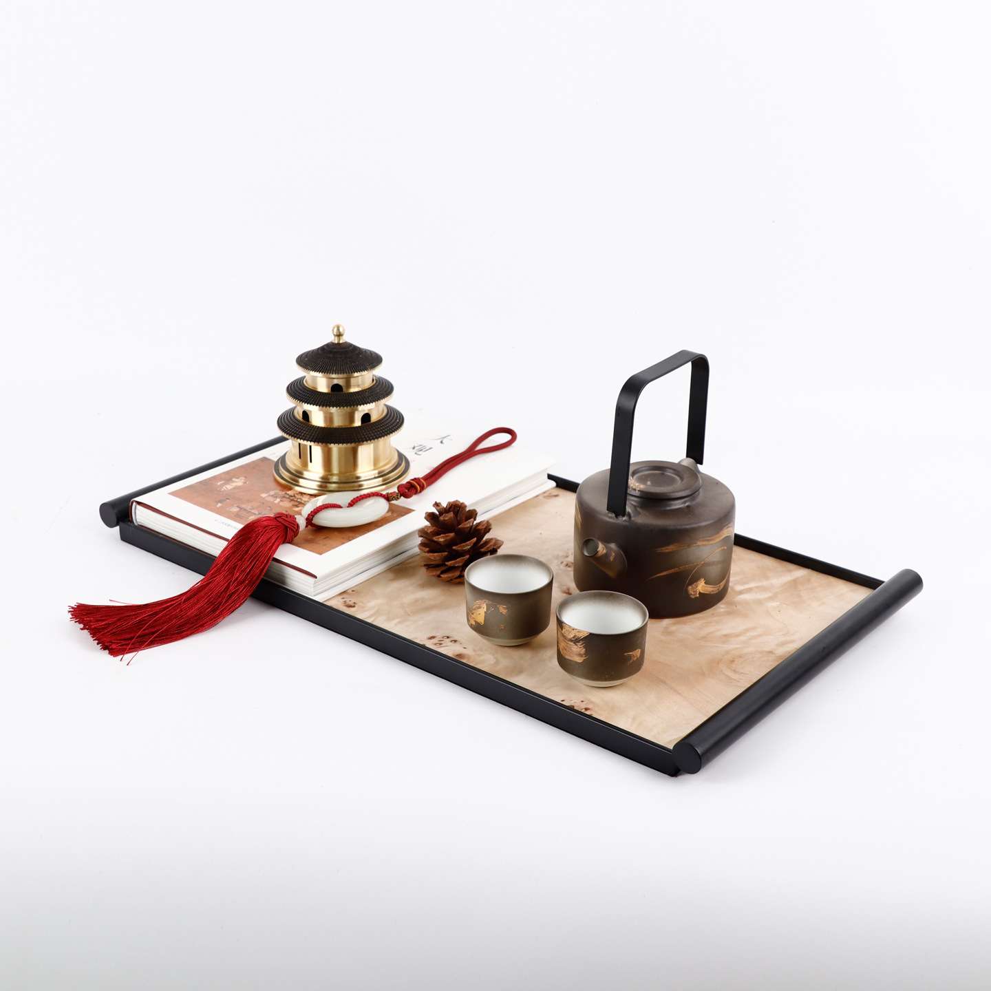 宋代美学新中式高端酒店玄关装饰品售楼处展示柜陈设桌面展厅摆件