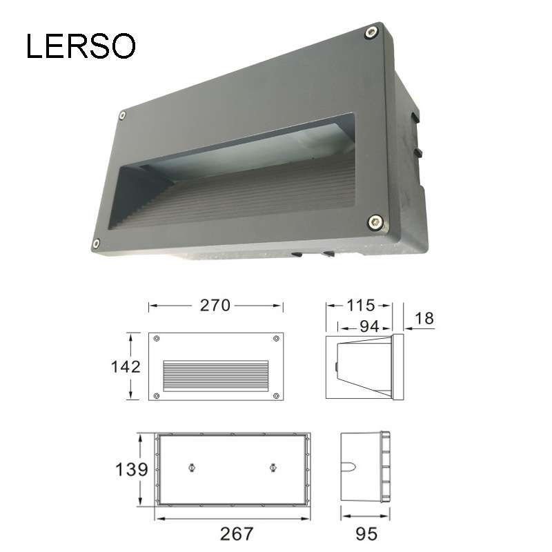 户外防水壁灯LED长方形嵌入试楼梯频道墙角地脚网红踏步地脚灯