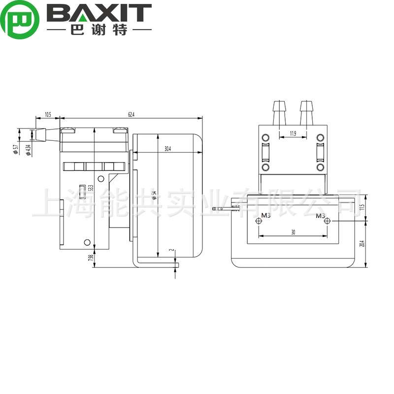 BAXIT微型真空采样泵NMP830KTDC-B 12/24V隔膜抽气泵NMP830KNDC-B