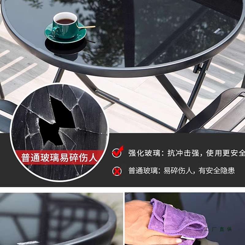 户外桌子单桌茶几圆桌藤编奶茶店咖啡厅室外餐桌庭院方桌休闲餐台