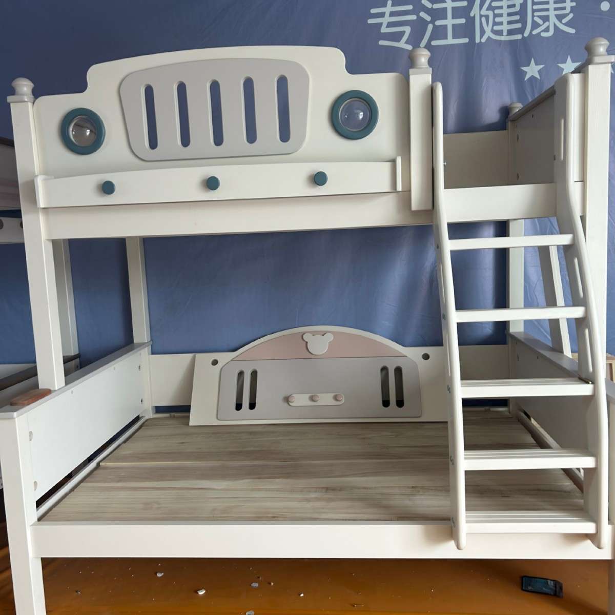 全实木纯实木儿童上下双层床男孩高低床蓝色女孩子母床粉色厂家