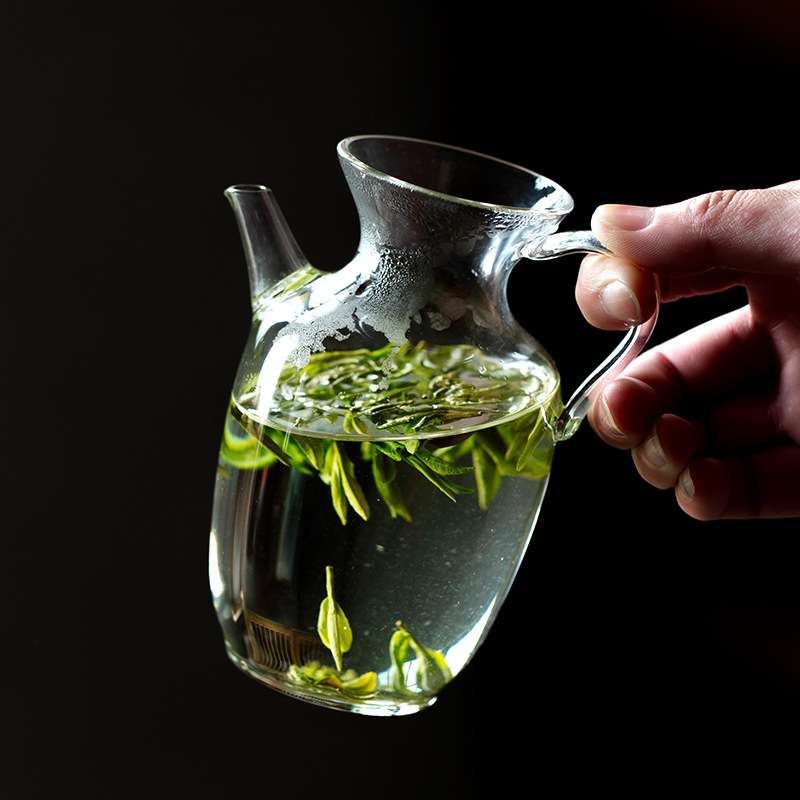 日式高硼硅耐热玻璃茶壶小号绿茶花壶仿宋执壶公道杯泡茶带滤网
