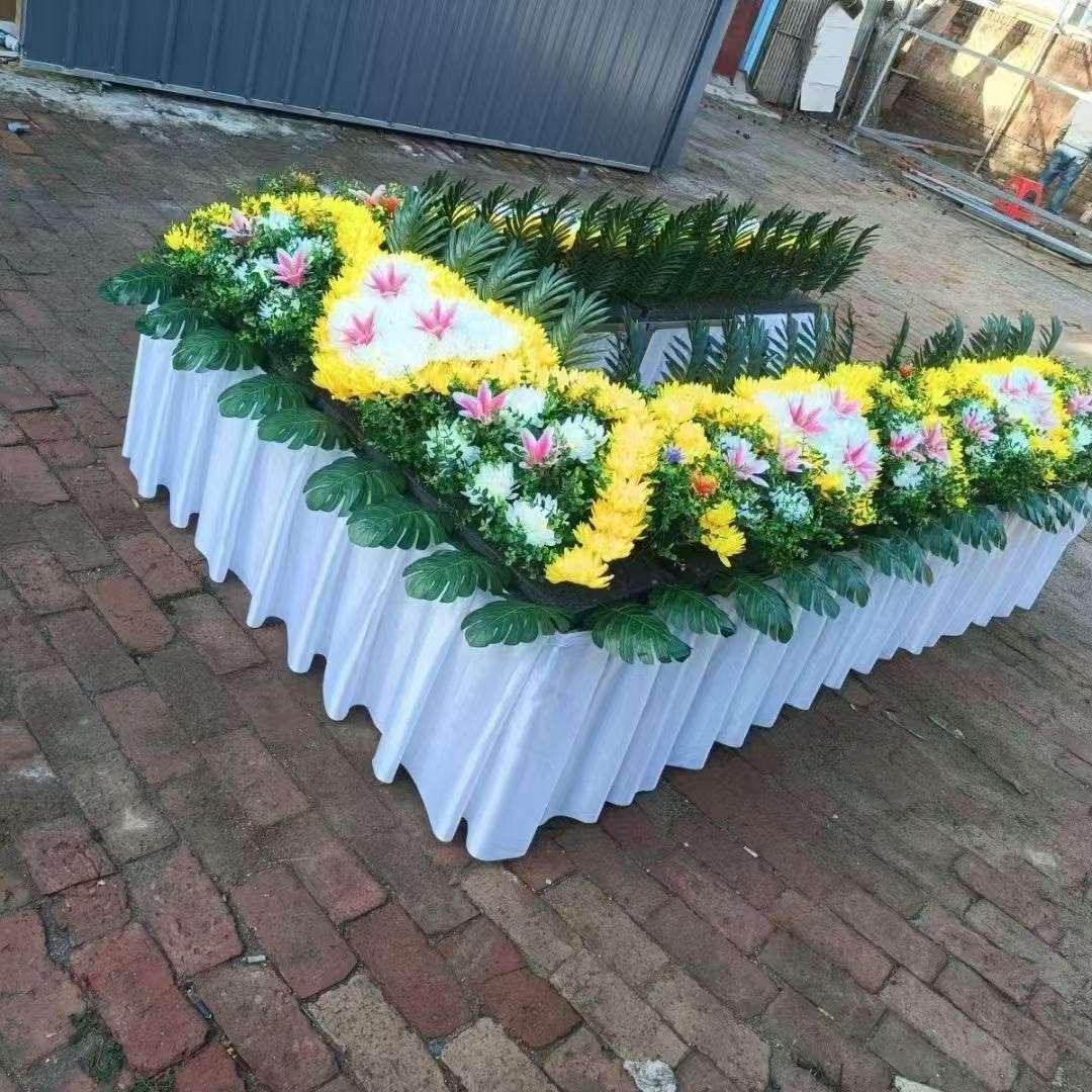 冰棺围观水晶棺仿真棺花全套殡葬花白灵堂布置用品瞻仰