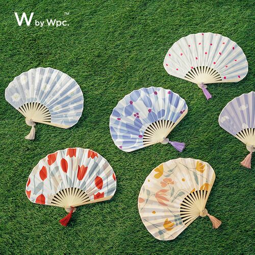 wpc扇子日式折扇夏天耐用男女生竹扇高颜值小巧折叠扇便携舞蹈扇