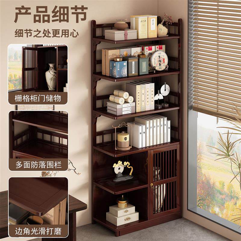中式博古架茶室转角柜多层茶具储物置物架茶叶放置靠墙落地收纳柜