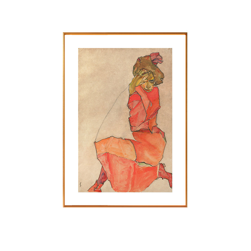 装饰画席勒素描抽象艺术挂画艺术微喷视觉体验客厅餐厅背景墙壁画
