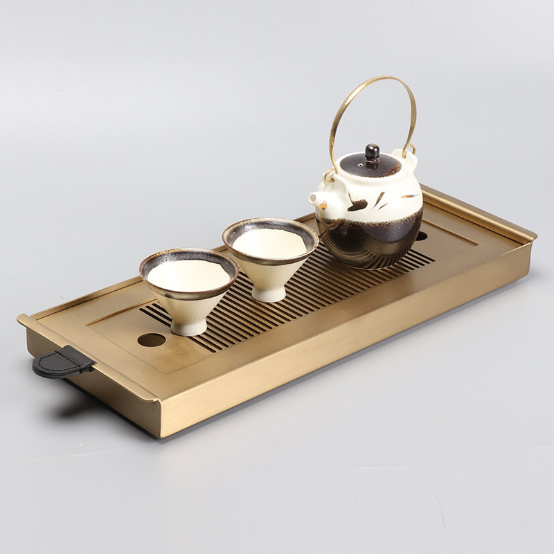 新中式托盘茶具组合装饰品客厅样板间茶室茶几软装禅意工艺品摆件