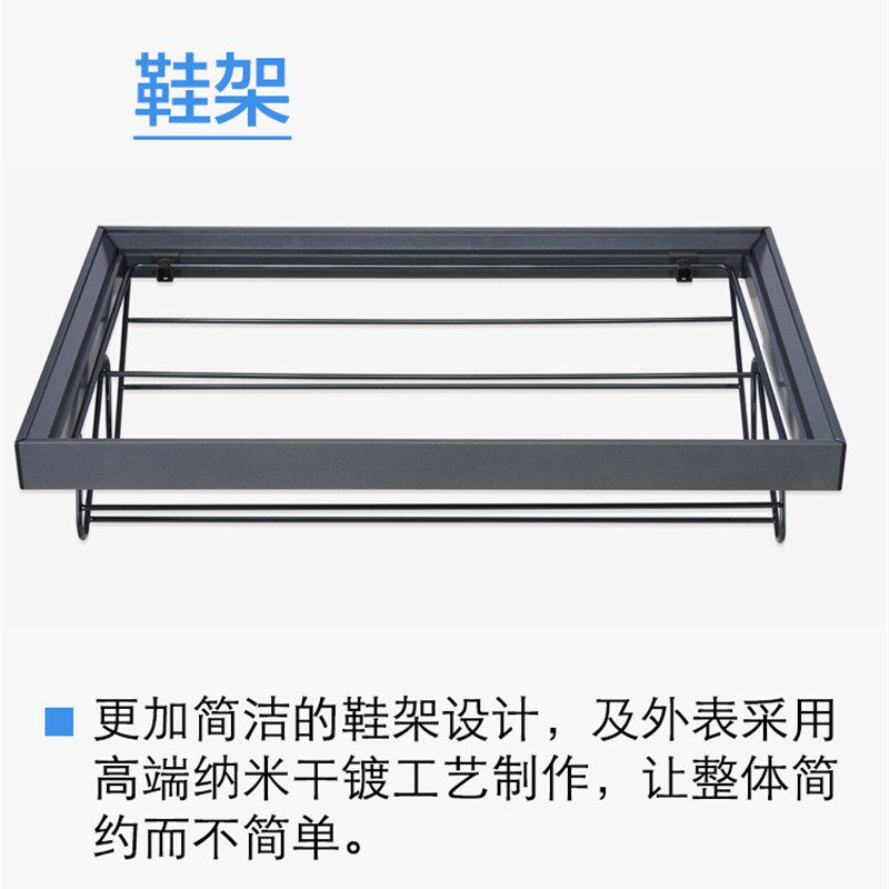 衣柜推拉鞋架缓冲阻尼置物架衣帽间伸缩鞋柜抽屉式五金拉篮