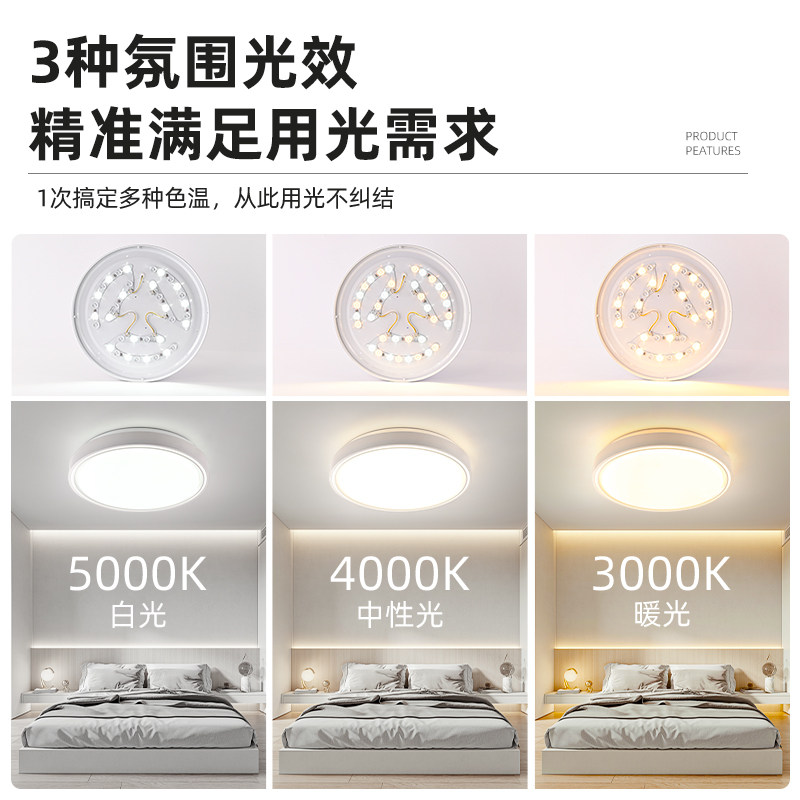 吸顶灯led灯芯全光谱替换灯板智能无极调光客厅风扇灯护眼灯盘