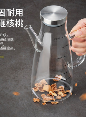 油壶防漏油罐壶厨房家用装油容器酱油醋调料瓶不锈钢油瓶玻璃油壸