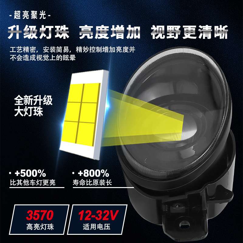 厂家直销 改装适用日系尼桑小透镜雾灯超亮led聚光汽车大灯高功率
