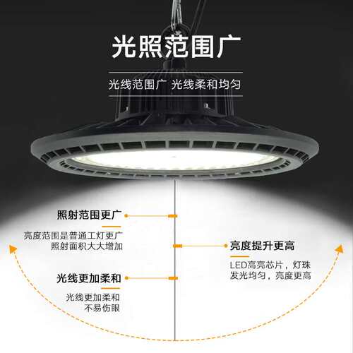 LED厂房灯UFO工矿灯超亮50w100w150w200瓦工厂车间仓库吊灯工业灯
