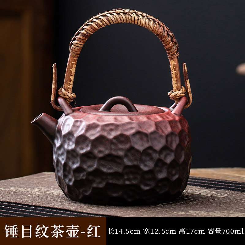 围炉煮茶陶瓷养生壶提梁侧把大号容量适用电陶炉炭炉可干烧煮茶器