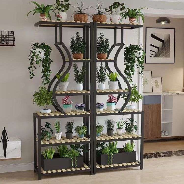 花架隔断花店阳台置物架网红多层创意靠墙客厅落地式铁艺花盆架子
