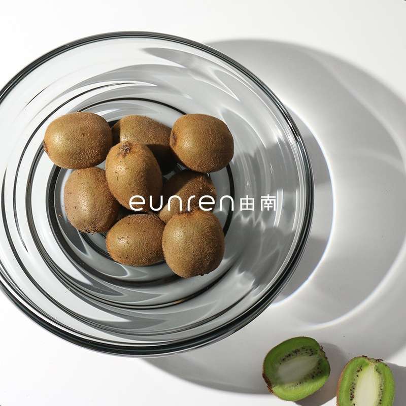 简约现代透明玻璃几何水果盘售楼处样板房间软装饰品茶几餐桌摆件