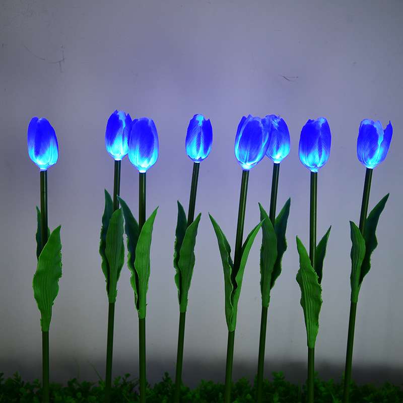 户外发光郁金香玫瑰花灯led插地仿真花草坪灯室外花园庭院景观灯