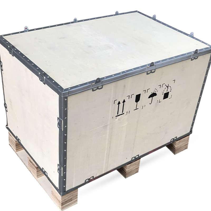 钢带木箱厂家供应搭扣开盖木箱免熏蒸木箱提手木箱胶合板钢带木箱
