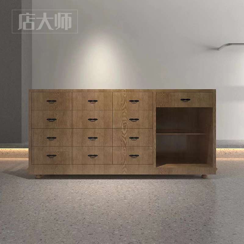 母婴店收银台柜台童装店复古中岛柜展示轻奢产品陈列柜服装店吧台