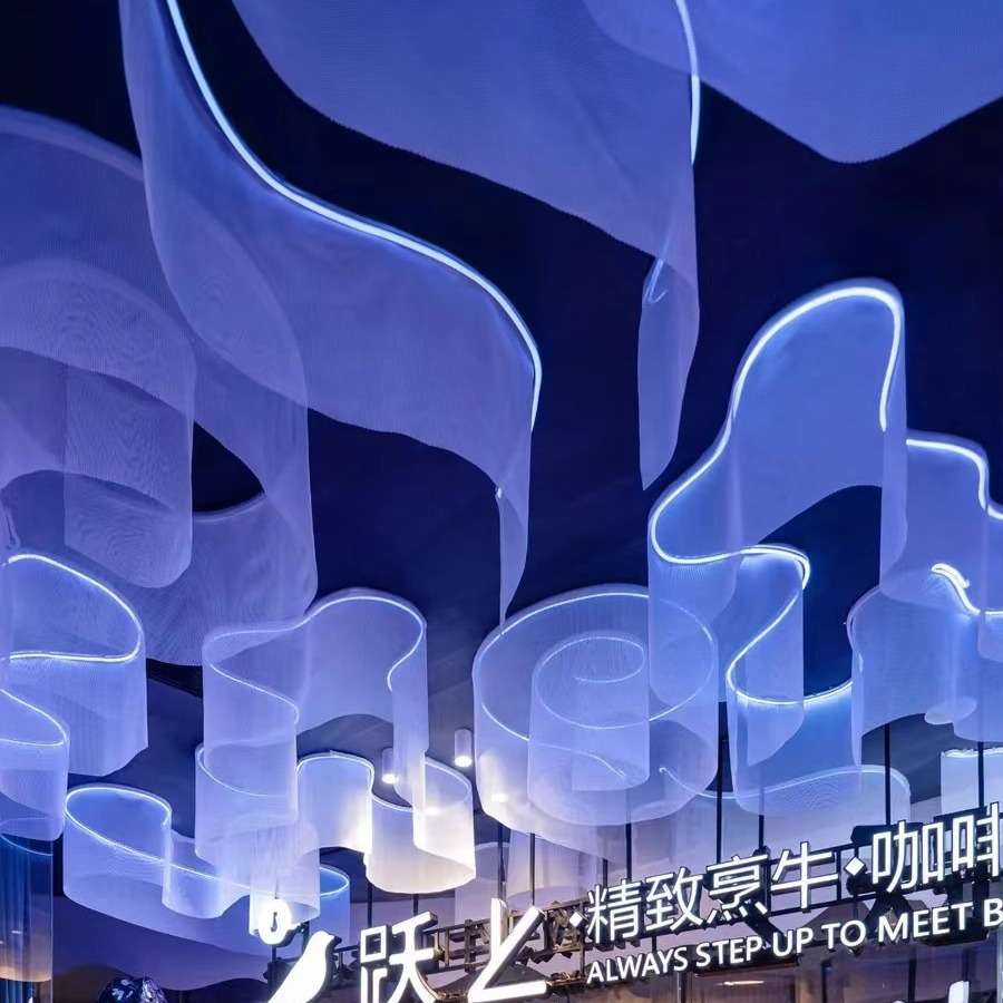 天井装饰吊灯酒店大堂艺术装置售楼部工程灯具轻奢风遥控艺术吊灯