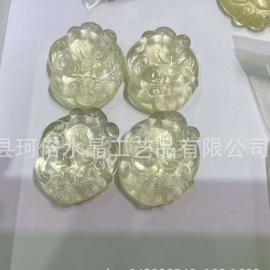 工厂直销高品质天然黄水晶九尾狐首饰配件用于装饰