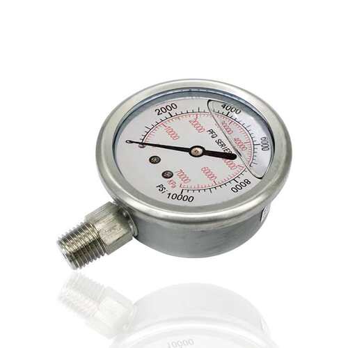 供应全钢充油注液压力表不锈钢耐震抗振径向立装YNBF60 10000PSI