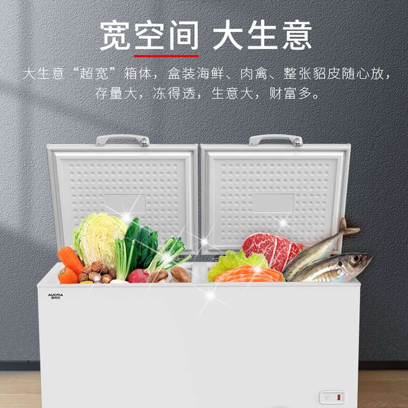 澳柯玛冰柜商用大容量全冷冻冷柜冷藏柜卧式冰箱单温冷藏冷冻柜