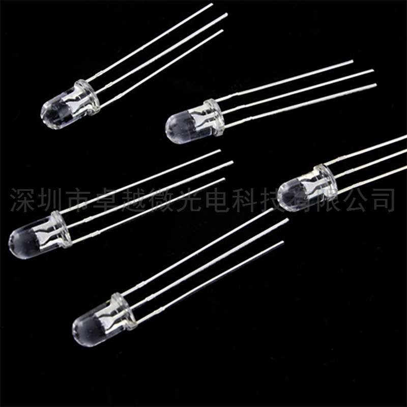 源头LED灯珠厂家 F5红绿双色共阴 充电器指示灯5mm灯珠共阳二极管