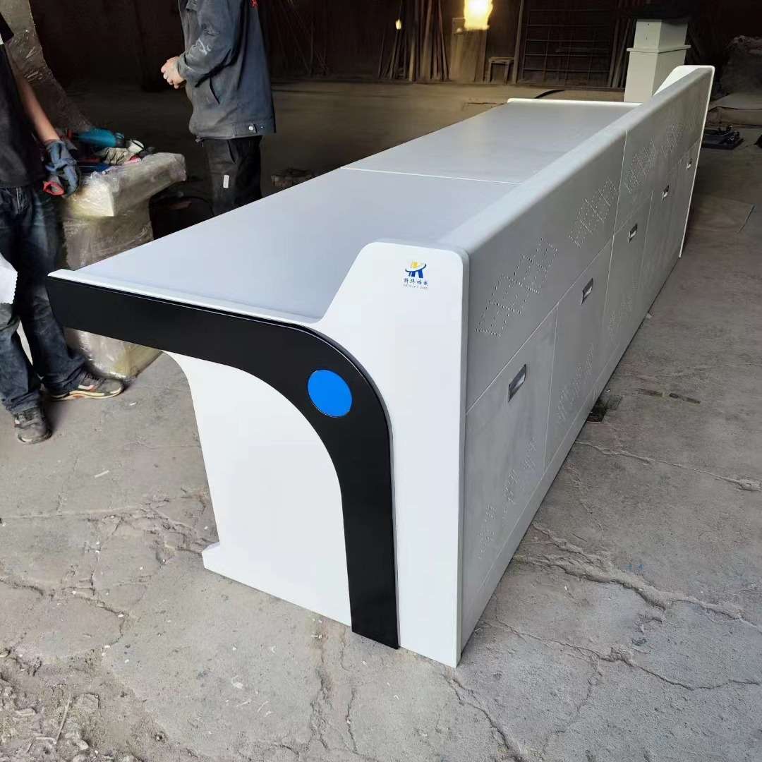 监控操作台两联加厚多席位调度指挥中心控制台钢木结合厂家直销