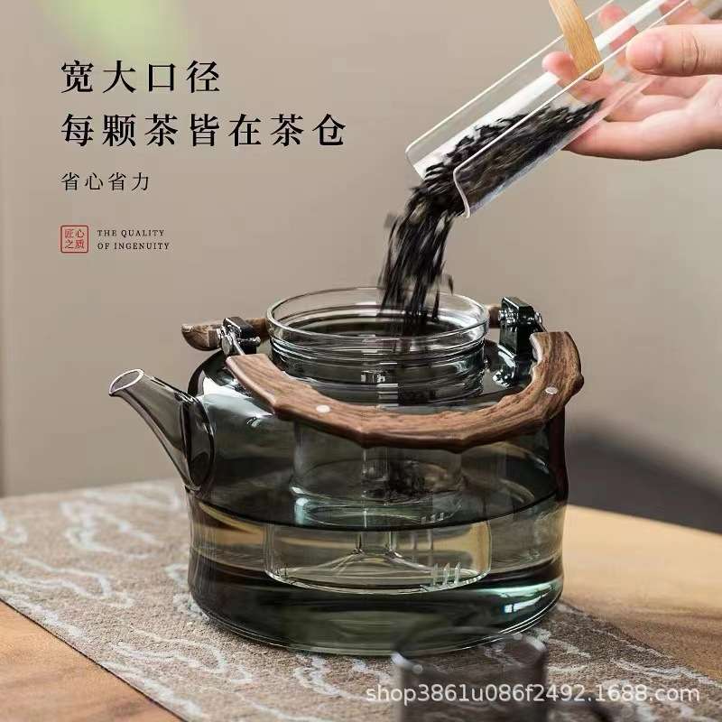 高硼硅玻璃茶壶耐高温星空提梁壶蒸煮两用烧水壶围炉煮茶套装茶具
