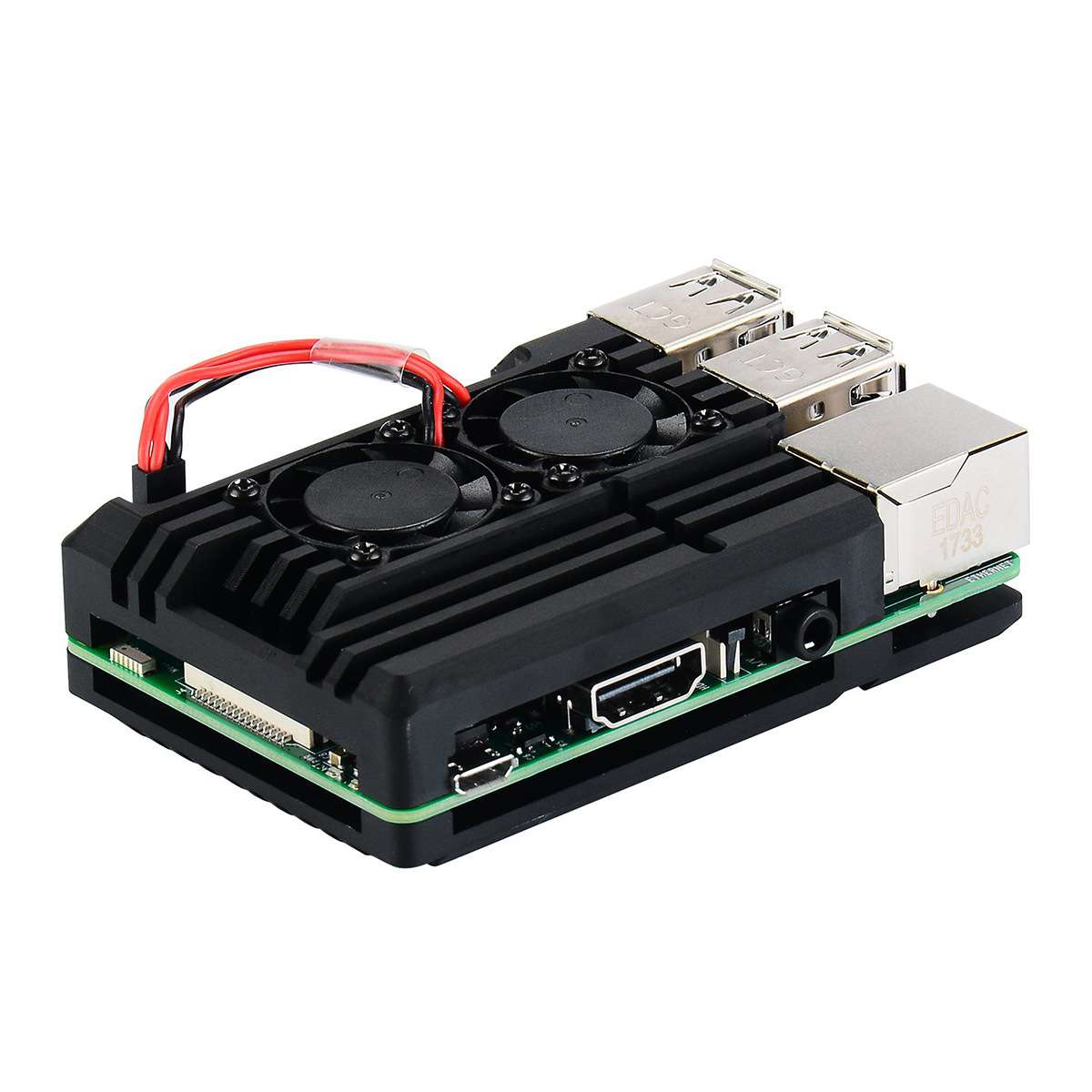 树莓派盔甲外壳 RaspberryPi2b/3B/3b+铝合金散热外壳 双风扇盒子