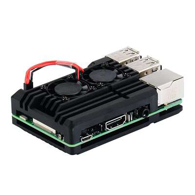 树莓派盔甲外壳 RaspberryPi2b/3B/3b+铝合金散热外壳 双风扇盒子