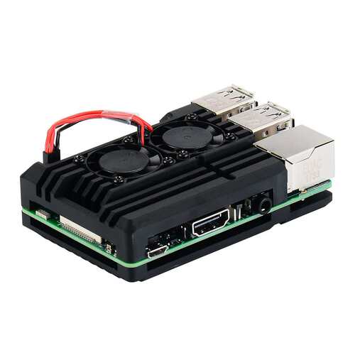 树莓派盔甲外壳 RaspberryPi2b/3B/3b+铝合金散热外壳 双风扇盒子